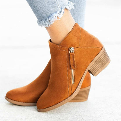 Women's Casual High Heel Low Boots