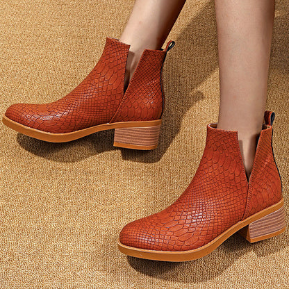Women's Solid Leather Boots