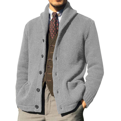 Men's Lapel Casual Knit Cardigan