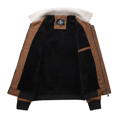 Men's Lapel Winter Bomber Jacket
