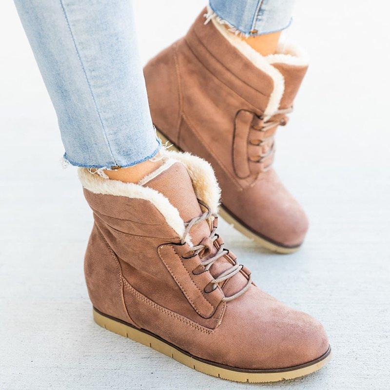 Warm Casual Inner Heightening Boots For Women