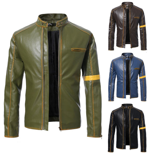 Men's Casual Motorcycle Leather Jacket