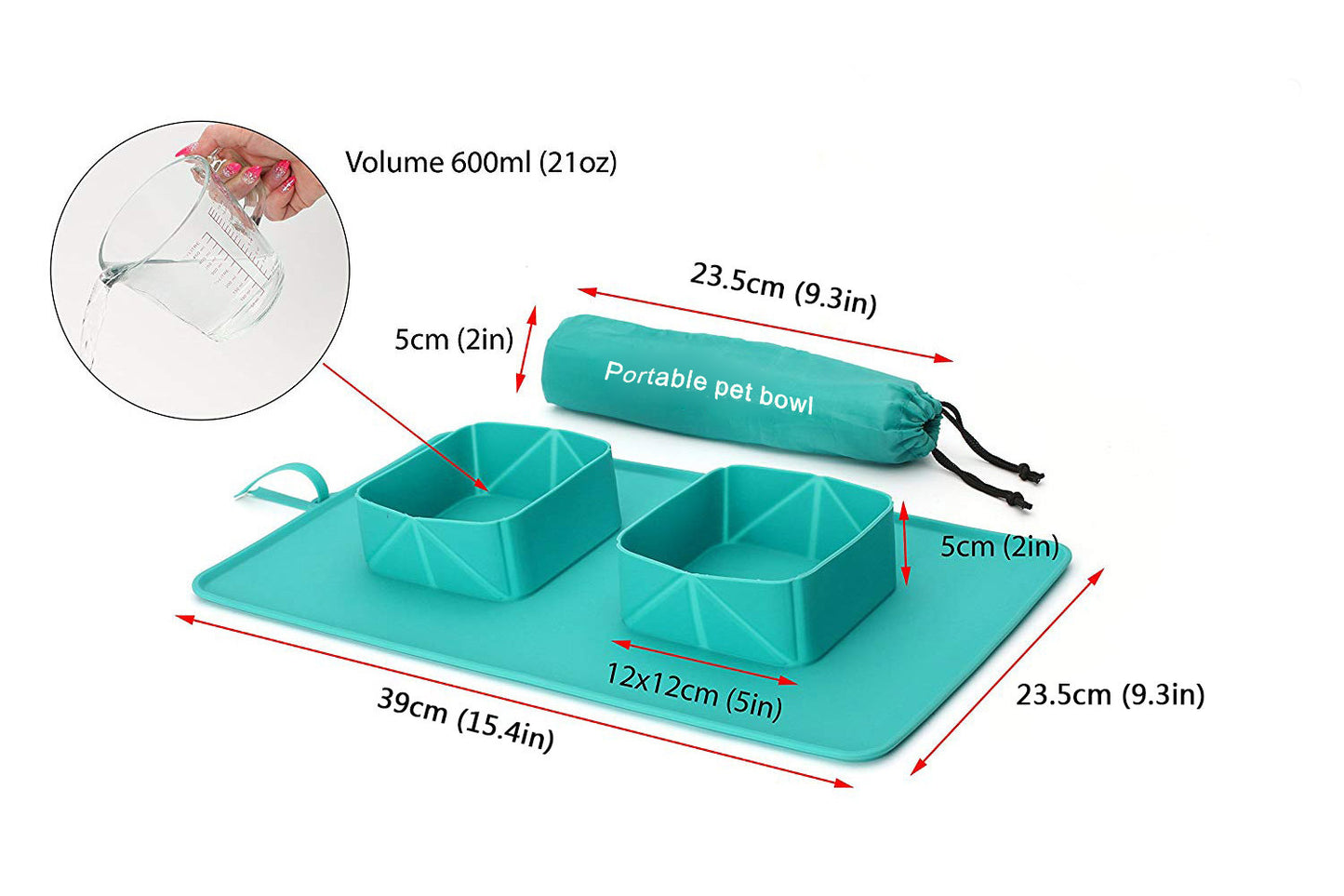 Pet Portable Feed Bowl Outdoor Collapsible Silicone Bowl