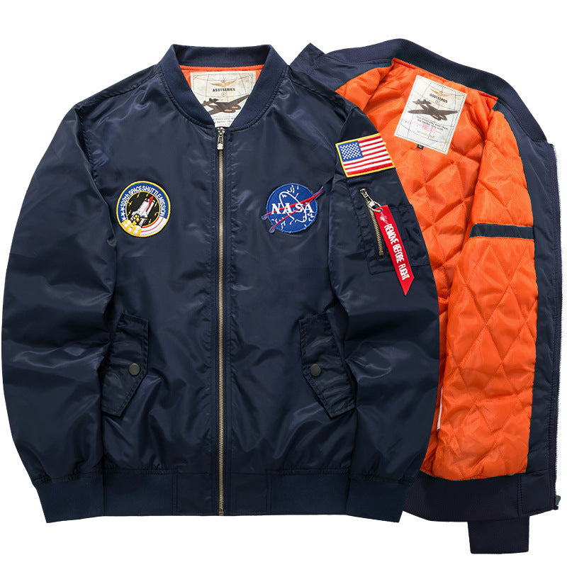 Men Flight Jacket With USA Patches
