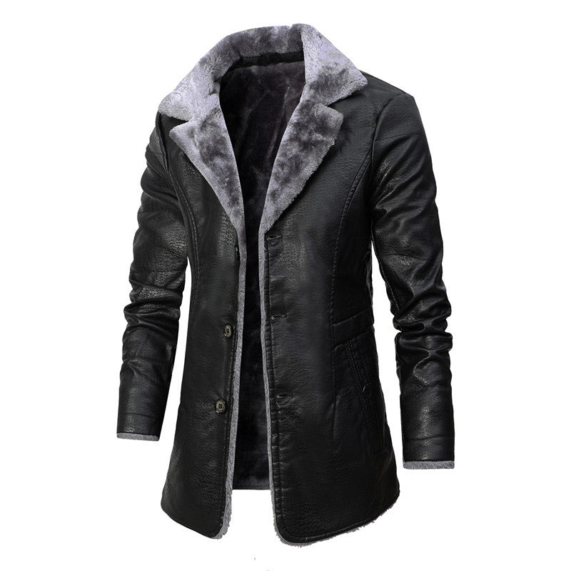 Men's Business Plus Velvet Large Lapel Suit Fur Plush Jacket