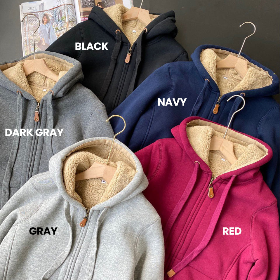 Unisex Thick Sherpa Hoodie Jacket