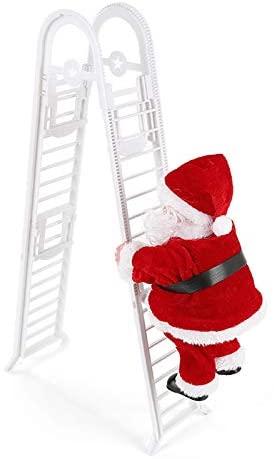 Christmas Decoration Electric Santa Claus Ladder Doll With Music