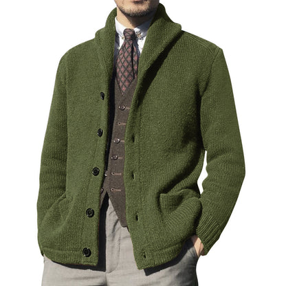 Men's Lapel Casual Knit Cardigan
