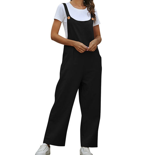 Women's Cotton Casual Vintage Jumpsuit Jumpsuit