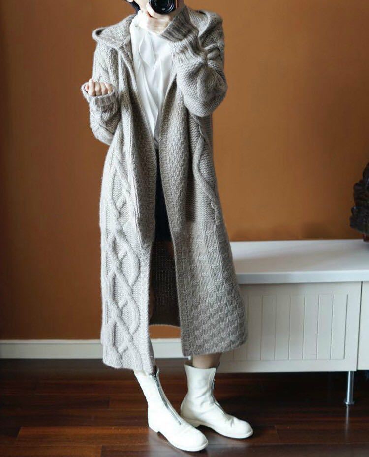 Women's Casual Hooded Long Sweater Coat