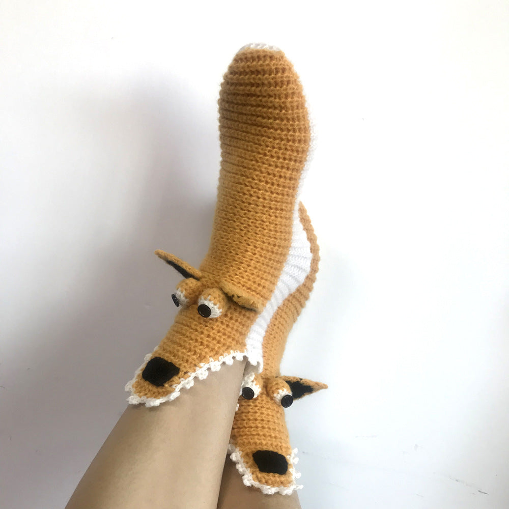 Christmas New Squirrel Socks Knit Crocodile Socks