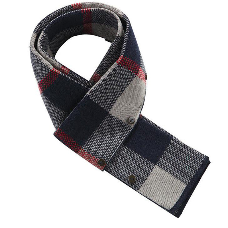 Men's Business Plaid Stand Collar Jacket