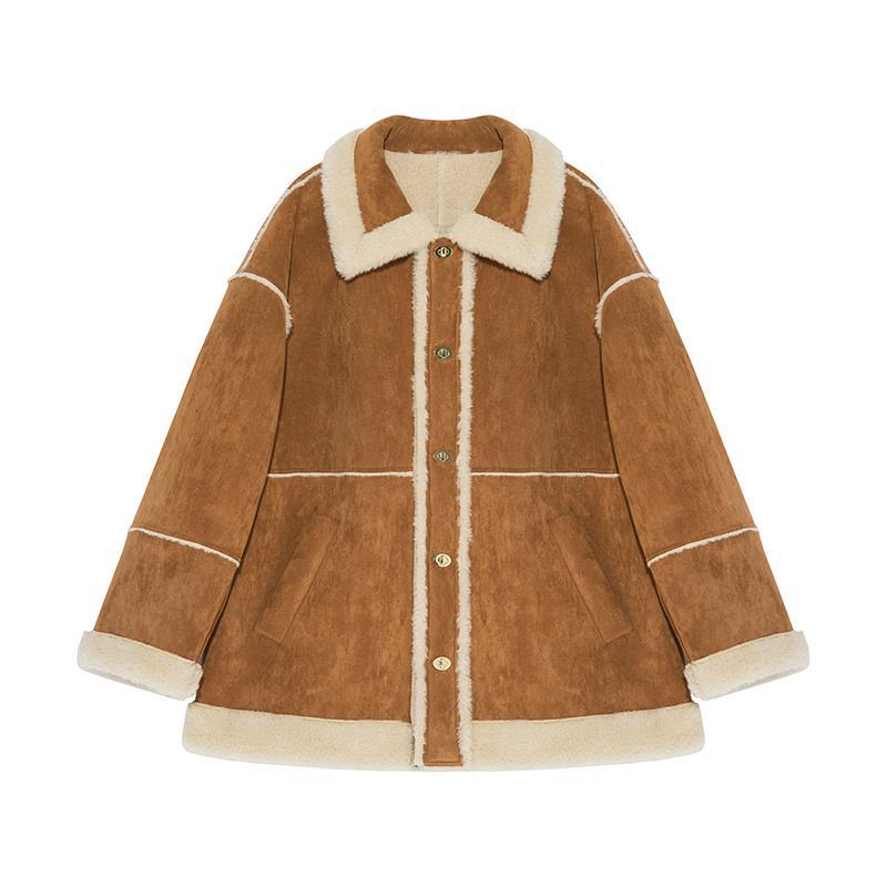 Women's Winter Plush Brown Jacket
