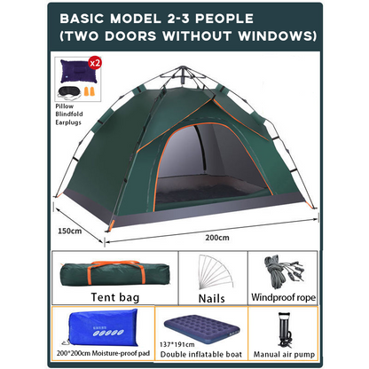 Fully Automatic Quick Opening Thickening Folding Outdoor Tent Camping-Classic Style