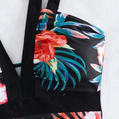 Women's Sexy Floral Print One Piece Swimsuit