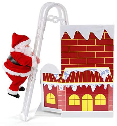 Christmas Decoration Electric Santa Claus Ladder Doll With Music