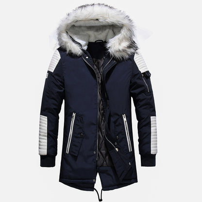 Men's Warm Jacket With Fur Collar Cotton Padded Jacket