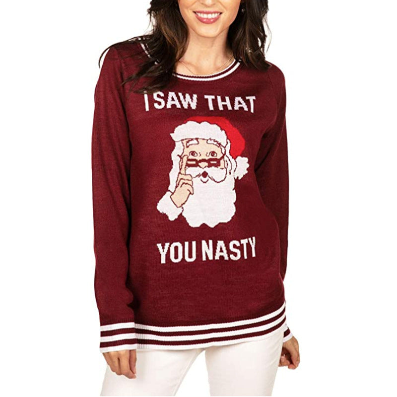Santa Claus Embroidered Women's Sweater