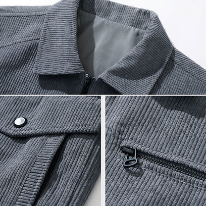 Men's Corduroy Cardigan Pocket Casual Jacket