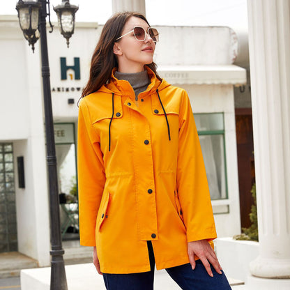 Hooded Outdoor Long Jacket For Women