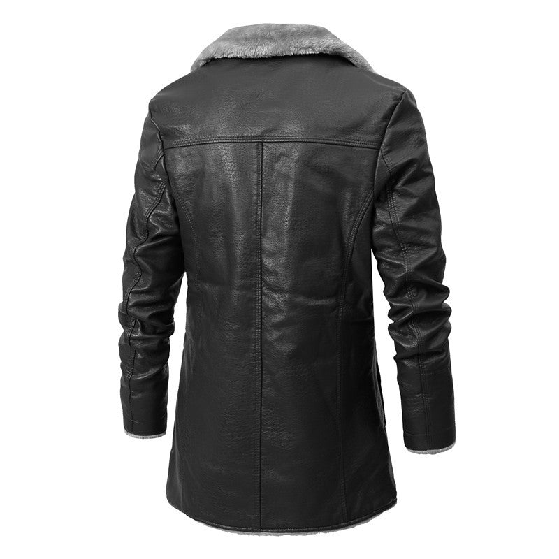 Men's Business Plus Velvet Large Lapel Suit Fur Plush Jacket