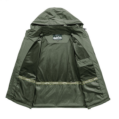 Men's Outdoor Sports Hooded Trench Jacket