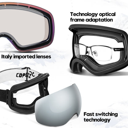 COPOZZ Ski Goggles Anti-fog Goggles Ski Equipment