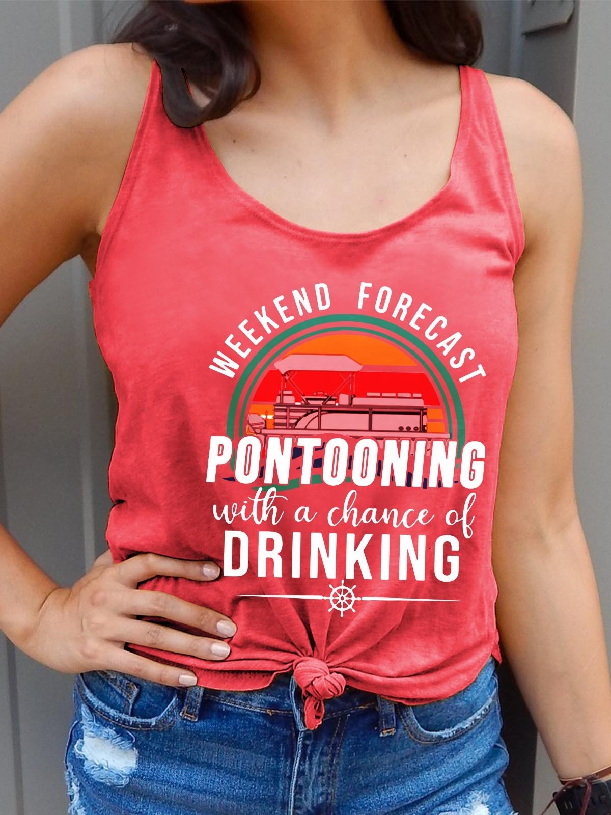 Weekend Forecast Pontooning Women Tank Top