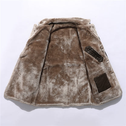 Men's Business Plus Velvet Large Lapel Suit Fur Plush Jacket