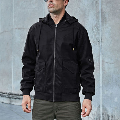 Men's Lined Plush Hooded Leather Jacket