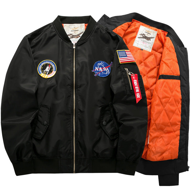 Men Flight Jacket With USA Patches