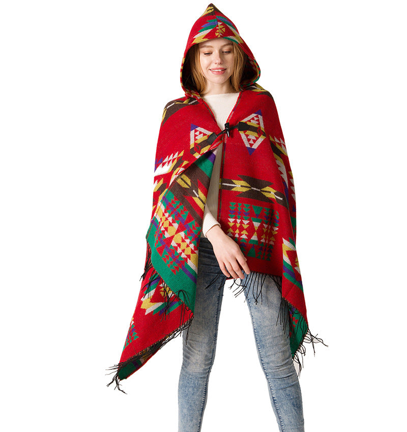 Bohemian National Style Poncho For Women