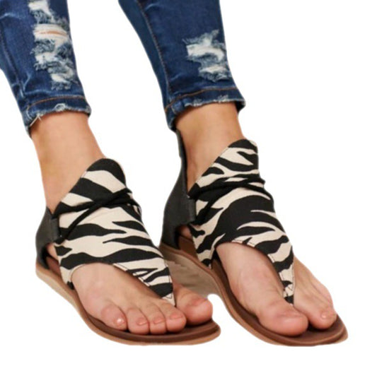 Women's Leopard Print Anti-Slip Flat Sandals