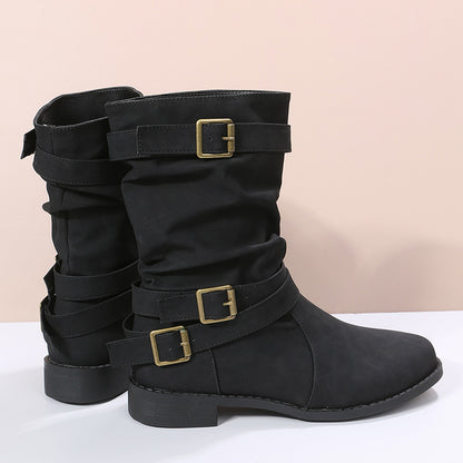 Women's Flat Heel Casual Vintage Boots