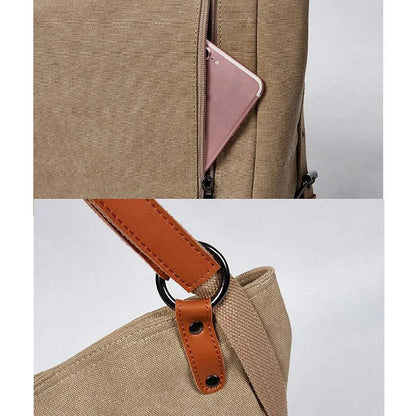 Canvas Backpack-Shoulder Bag with Extra Large Capacity