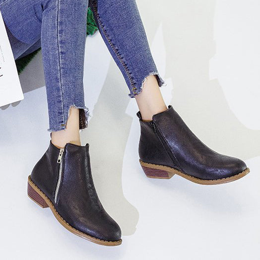 Women's Casual Leopard Print Flat Boots