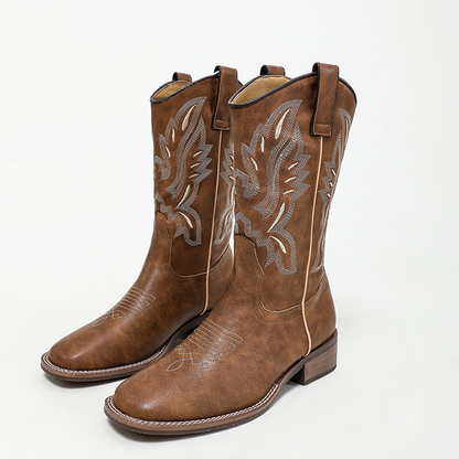 Women's Western Vintage Style Embroidered Boots