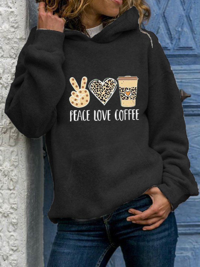 Peace Love Coffee Hooded Women's Sweatshirt