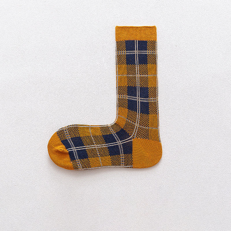 British Plaid Socks Retro Summer And Autumn Socks
