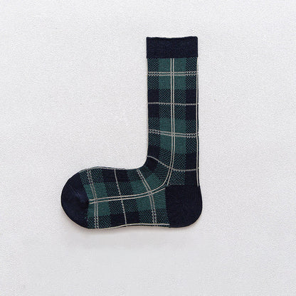 British Plaid Socks Retro Summer And Autumn Socks