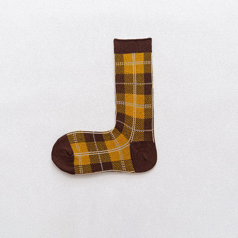 British Plaid Socks Retro Summer And Autumn Socks