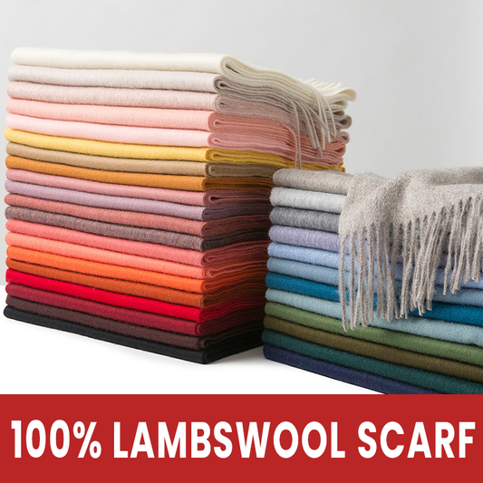 Unisex LambSwool Scarf Pure Color Winter Extra Length Scarf