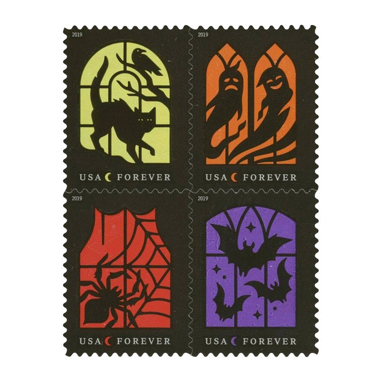 (2019) USPS Spooky Silhouettes Framed Forever Stamps