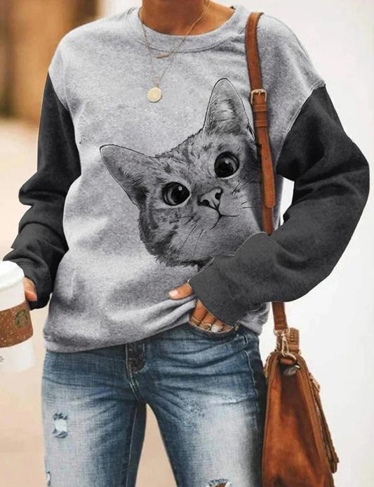 Cute Cat Sweatshirt Womens Hoodie Sweatshirt