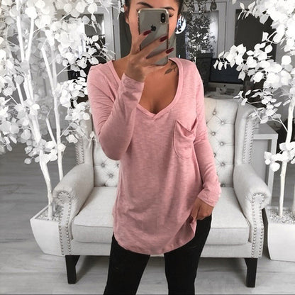 Women's V-Neck Loose Casual T-Shirt