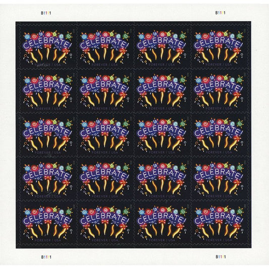 (2015) USPS Neon Celebrate! Forever Stamps