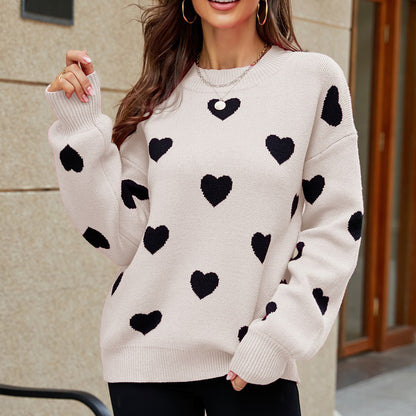 Women's Heart Knit Sweater