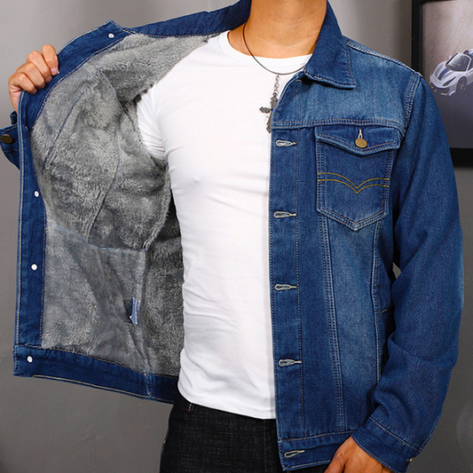 Winter Denim Padded Jacket For Men