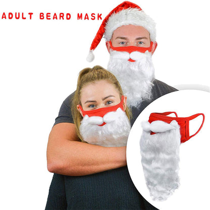 Christmas Decoration Funny White Santa Beard Mask