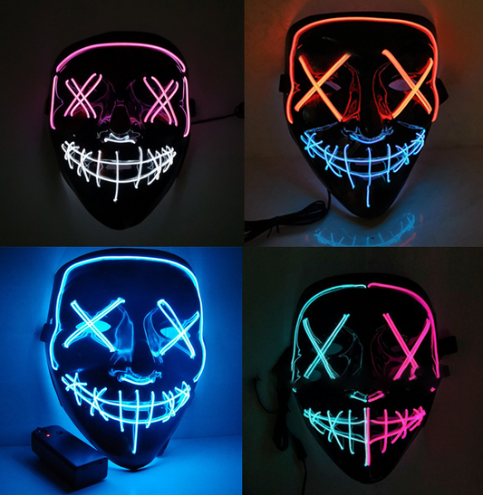 Halloween Clowing Cool Mask Flashing Blood Horror Thriller Flashing LED Mask